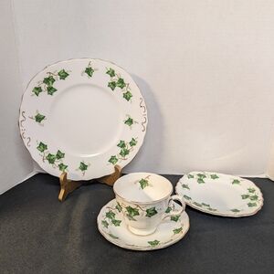 Colclough Bone china Ivy Tea cup & Saucer, Desert Tray Side Plate Lot Set Bundle